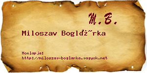 Miloszav Boglárka névjegykártya
